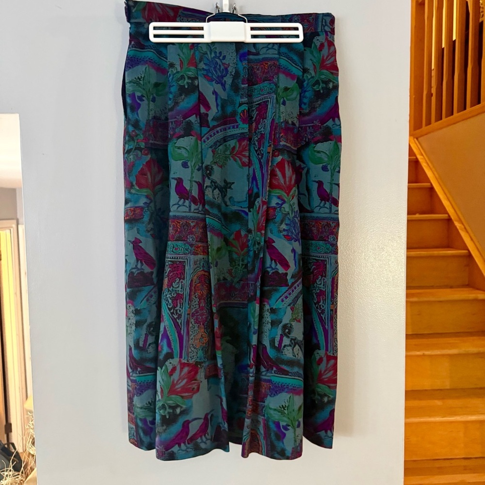 Vintage Geiger Skirt, Ornate Landscape Animal Print, 100% Pure Wool, Tyrolean - Picture 3 of 8